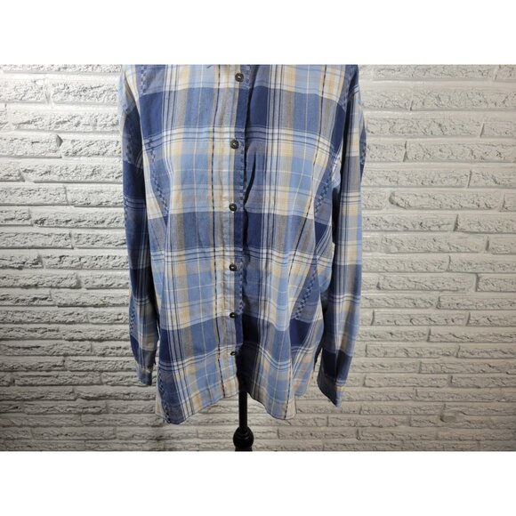 Alfred Dunner Women Top 20W Plus Long Sleeve Blue Plaid Casual PLA57XE - Picture 4 of 7